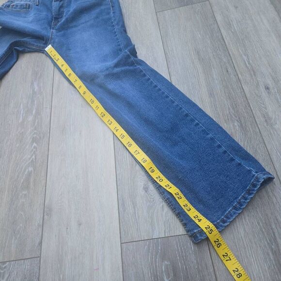 Curve Appeal high rise kick flare ankle blue stretch jeans size 4/27 - Picture 6 of 9